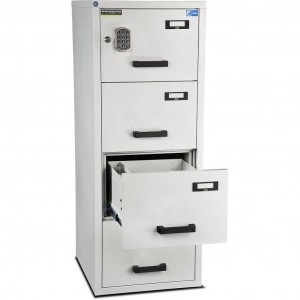 Burtonsafes 4 Drawer FireFile secured electronic lock open Burtonsafes 4 Drawer FireFile secured electronic lock open