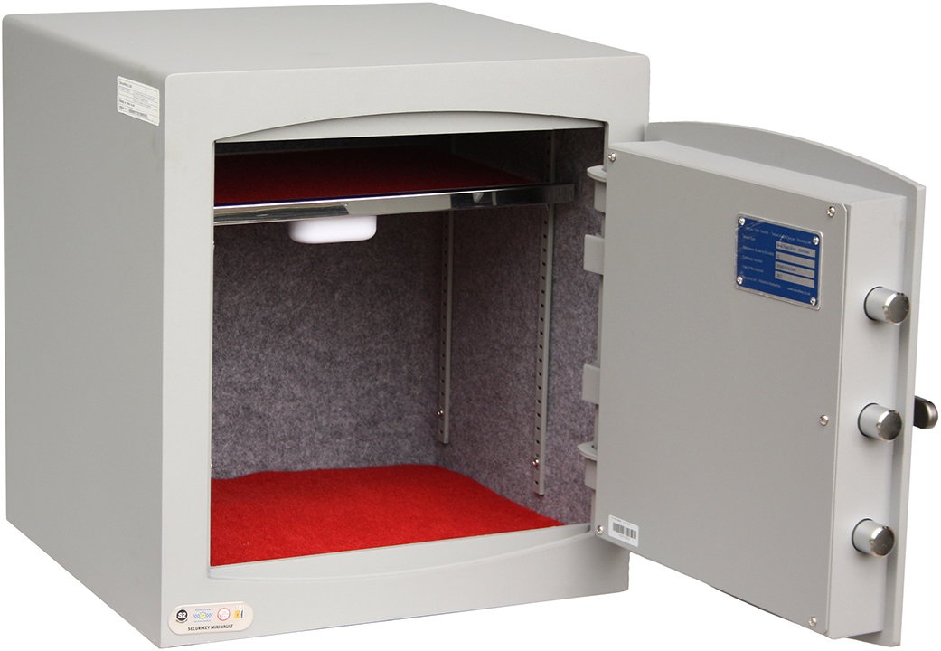 Securikey Mini Vault Silver 3E open Securikey Mini Vault Silver 3E open